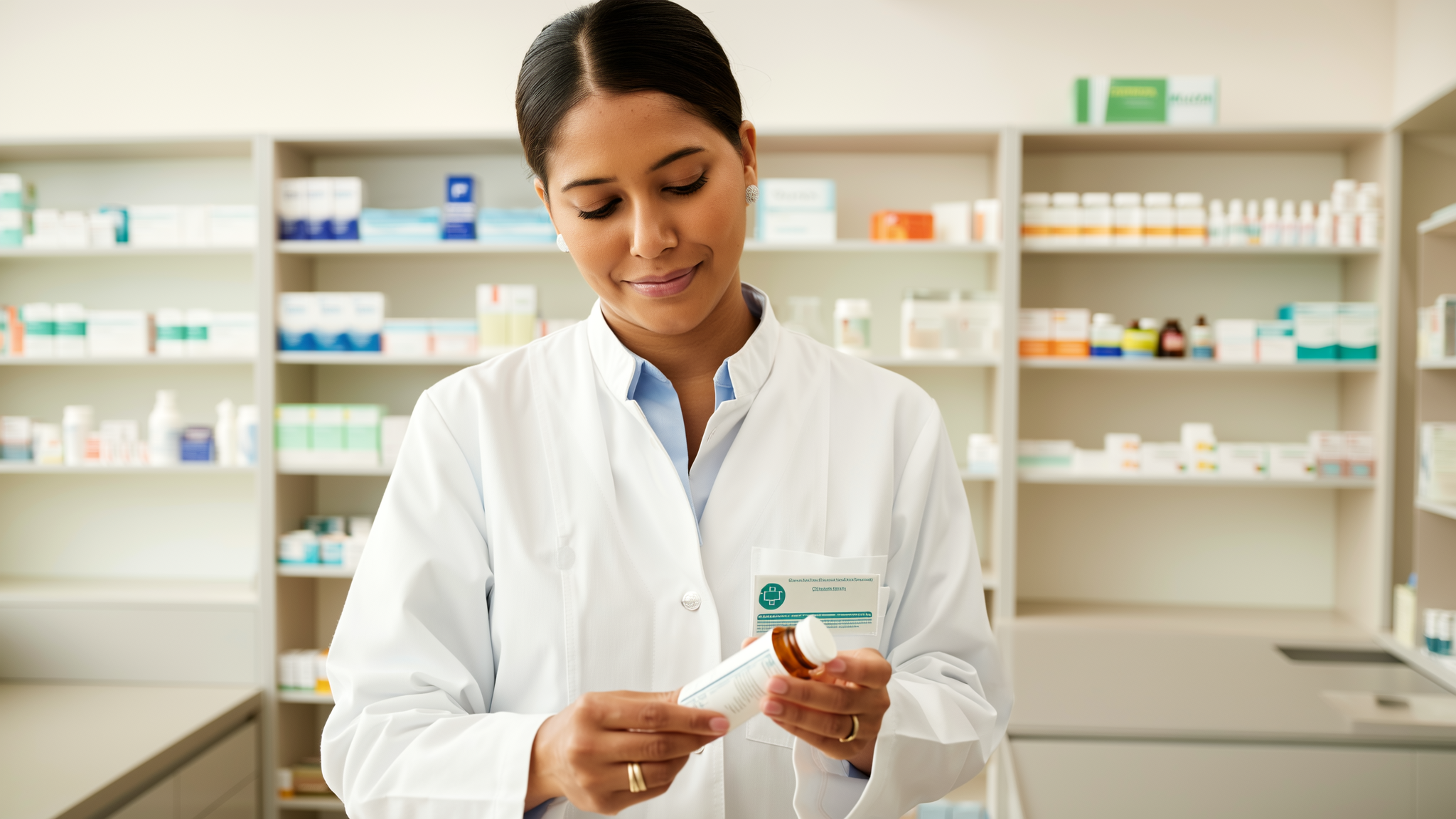 Pharmacist preparing prescription