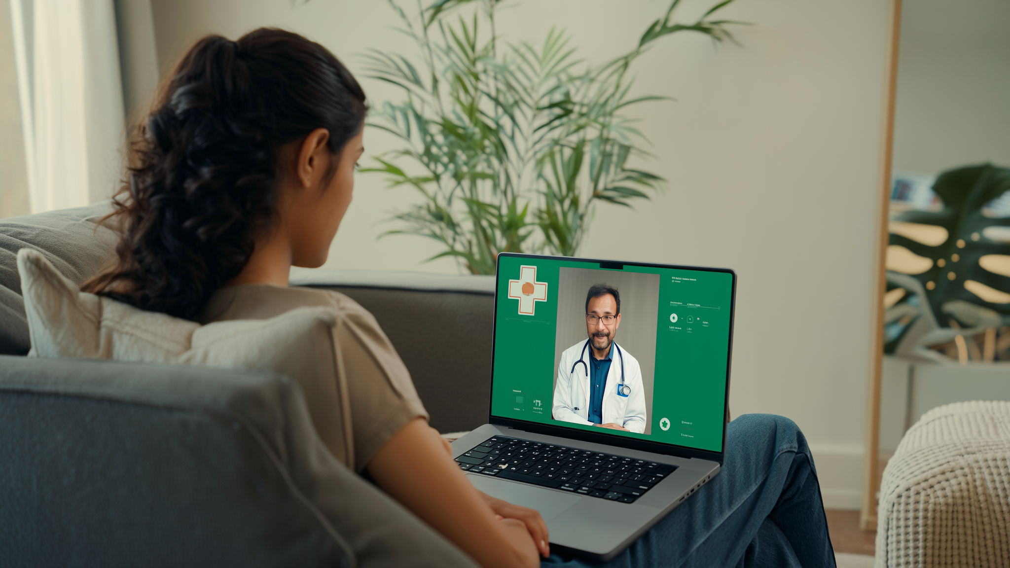 A patient meeting a licensed MedicLab provider online from home